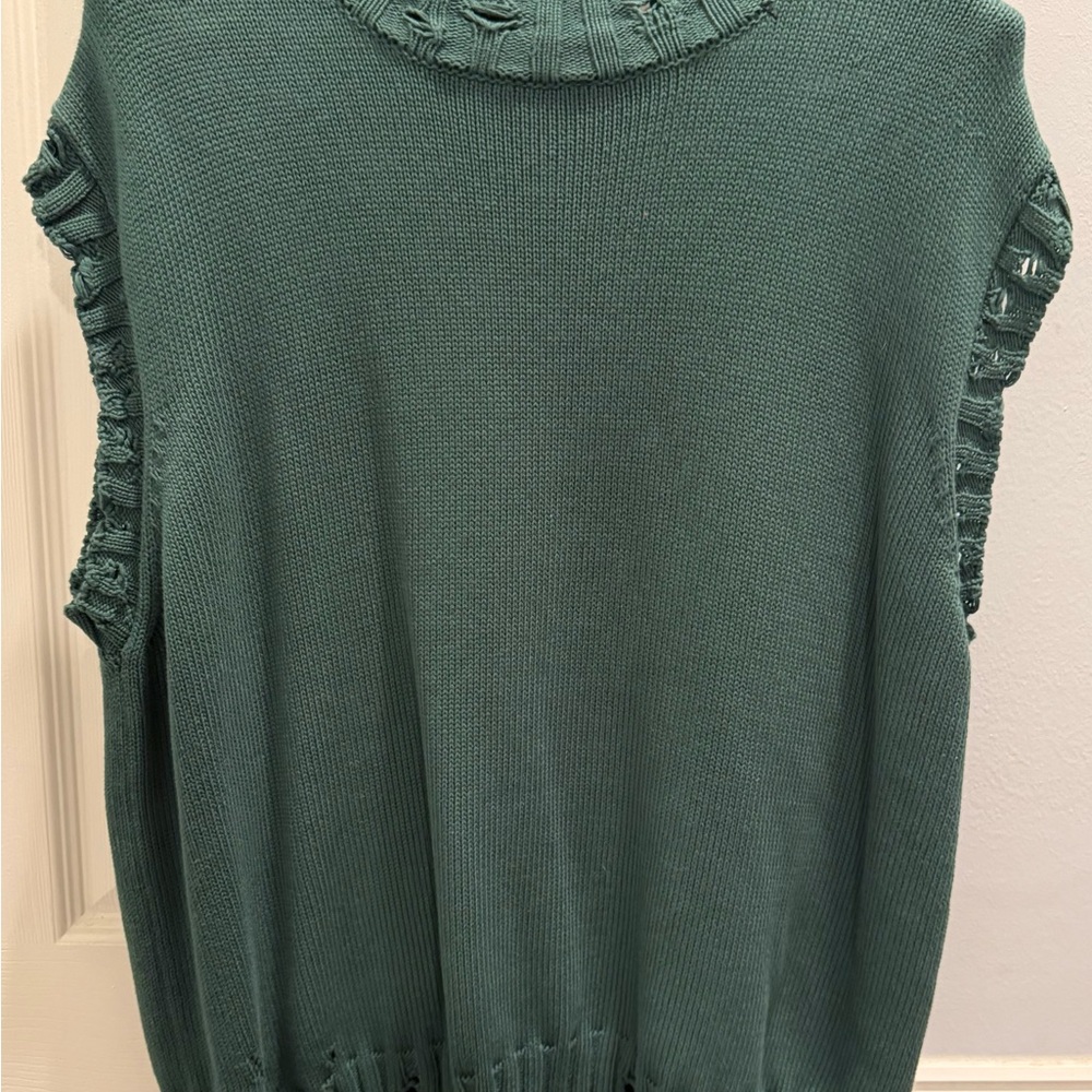 Marni Green Distressed Sweater Vest NWT size 50